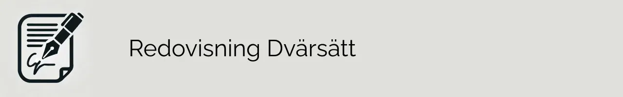 Redovisning Dvärsätt