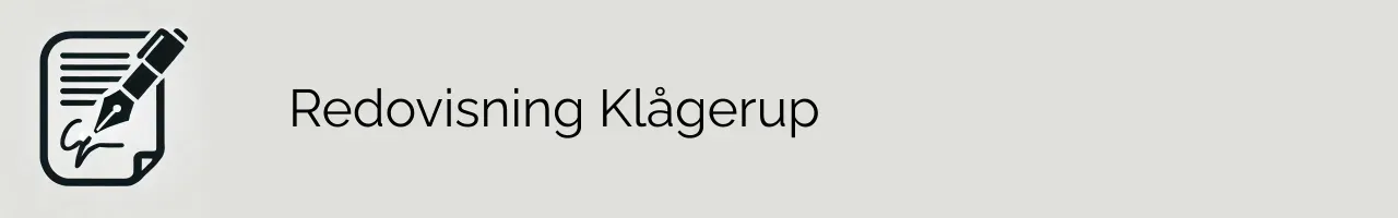 Redovisning Klågerup